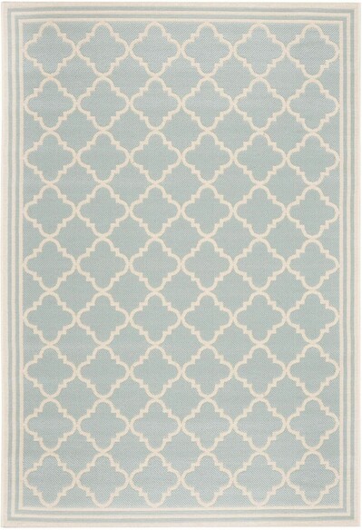 Safavieh Beach House BHS121K Aqua and Cream