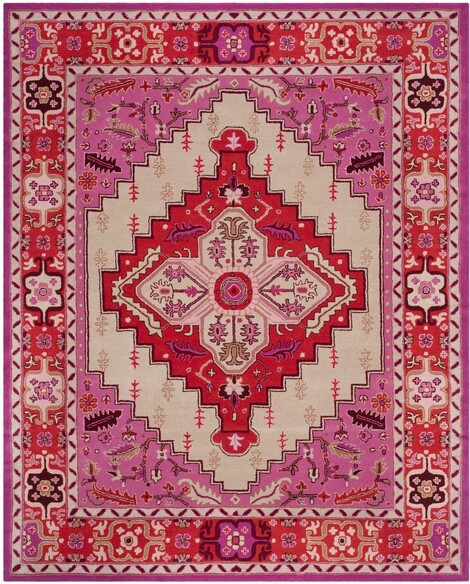 Safavieh Bellagio BLG545A Red Pink and Ivory