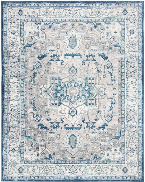 Safavieh Brentwood BNT851G Light Grey and Blue