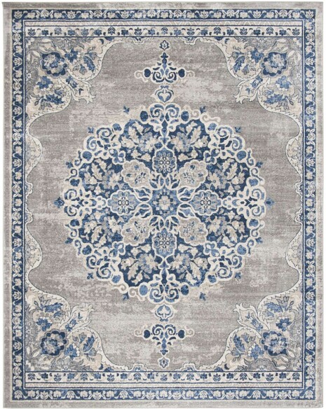 Safavieh Brentwood BNT867G Light Grey and Blue