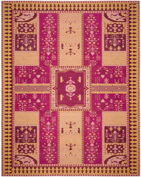 Safavieh Classic Vintage CLV512E Fuchsia and Gold