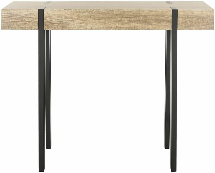 ALYSSA RECTANGULAR RUSTIC MIDCENTURY WOOD TOP CONSOLE TABLE