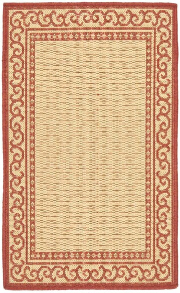 Safavieh Courtyard CY682418 Natural and Red
