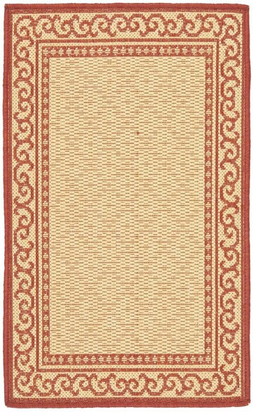Safavieh Courtyard CY682418 Natural and Red