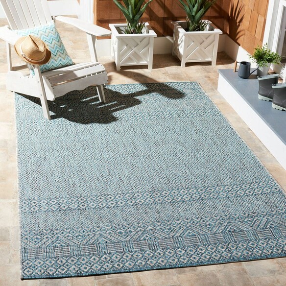 Safavieh Courtyard CY823537212 Grey and Aqua