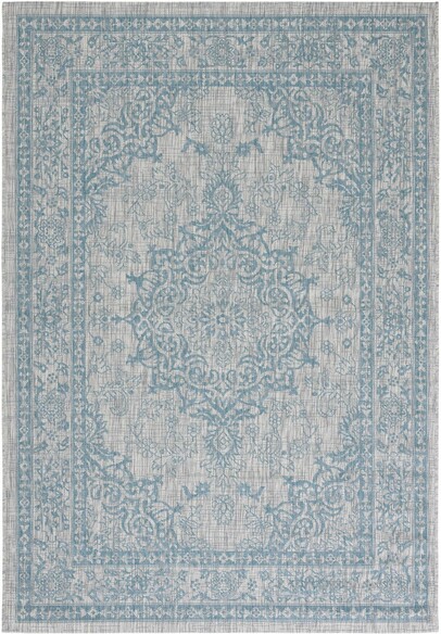 Safavieh Courtyard CY867937112 Light Grey and Aqua