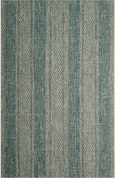 Safavieh Courtyard CY873637212 Light Grey and Teal