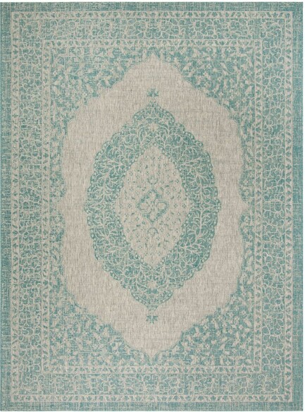 Safavieh Courtyard CY875137112 Light Grey and Aqua