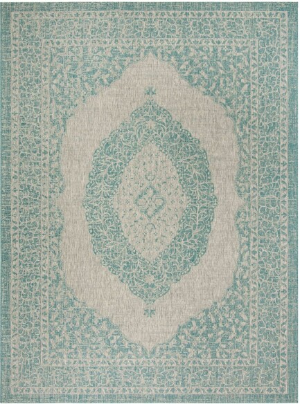 Safavieh Courtyard CY875137112 Light Grey and Aqua