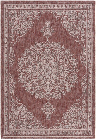 Safavieh Courtyard CYS8456521 Red and Light Grey