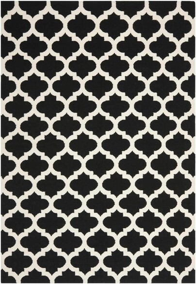 Safavieh Dhurries DHU623A Black and Ivory