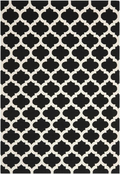 Safavieh Dhurries DHU623A Black and Ivory