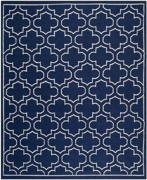 Safavieh Dhurries DHU625D Navy and Ivory