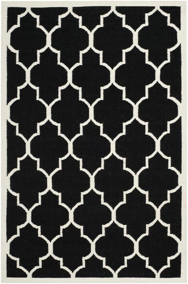 Safavieh Dhurries DHU632A Black and Ivory