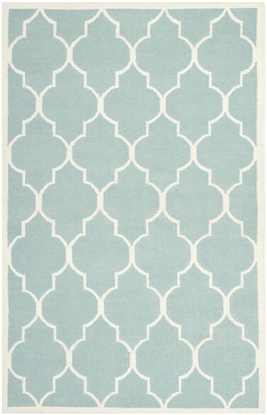 Safavieh Dhurries DHU632C Light Blue and Ivory