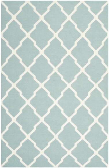Safavieh Dhurries DHU634C Light Blue and Ivory
