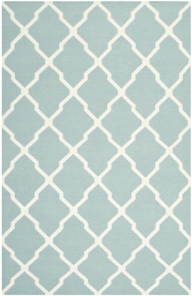 Safavieh Dhurries DHU634C Light Blue and Ivory