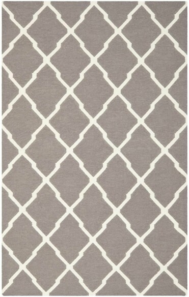 Safavieh Dhurries DHU634G Dark Grey and Ivory