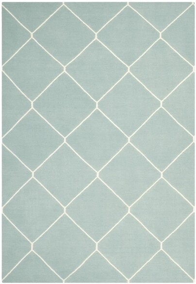 Safavieh Dhurries DHU635C Light Blue and Ivory