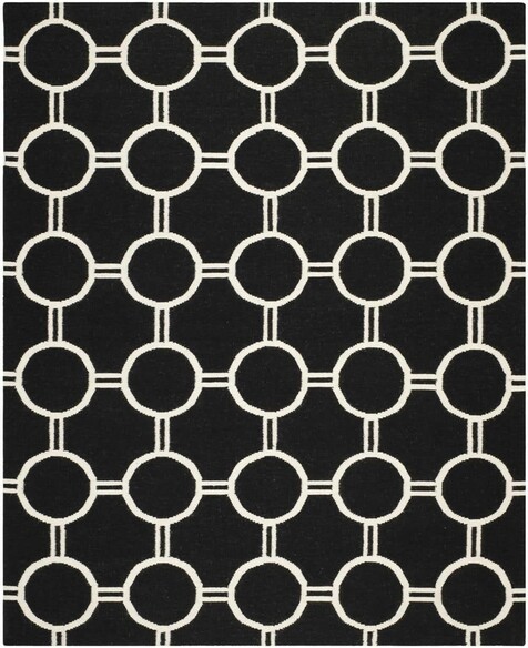 Safavieh Dhurries DHU636A Black and Ivory