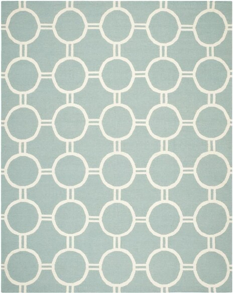 Safavieh Dhurries DHU636C Light Blue and Ivory