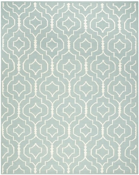 Safavieh Dhurries DHU637C Light Blue and Ivory