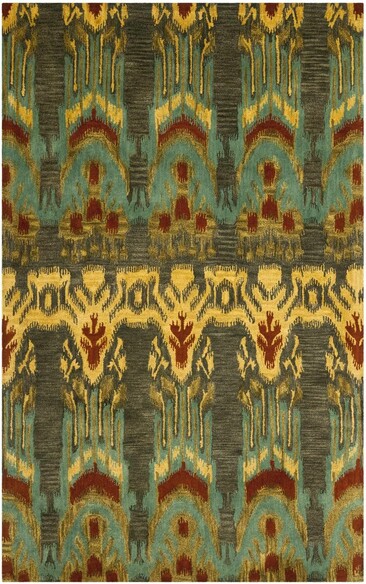 Safavieh Ikat IKT464B Olive and Gold