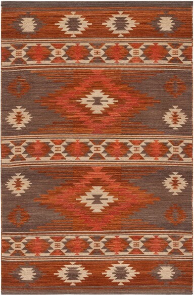 Safavieh Kilim KLM331T Brown and Dark Grey