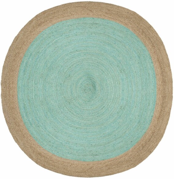 Safavieh Natural Fiber NF801A Aqua and Natural