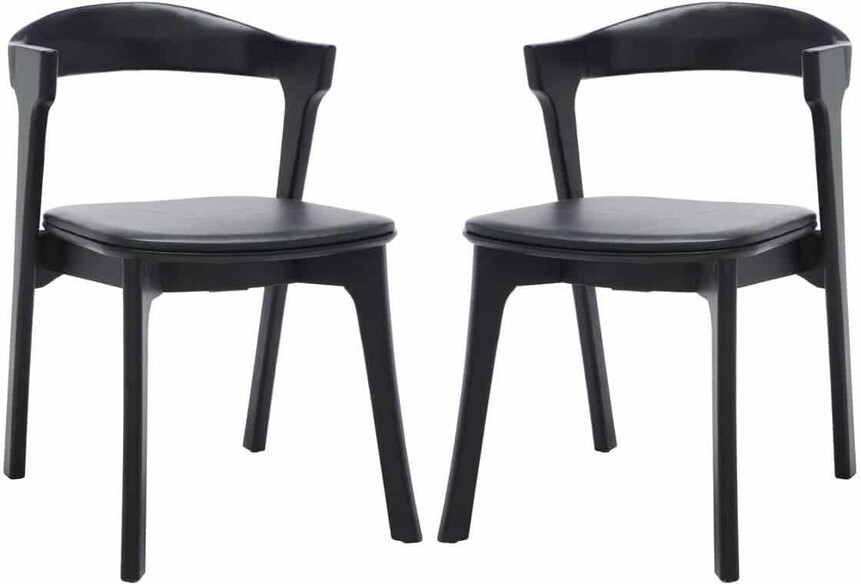 BRYLIE WOOD AND LEATHER DINING CHAIR