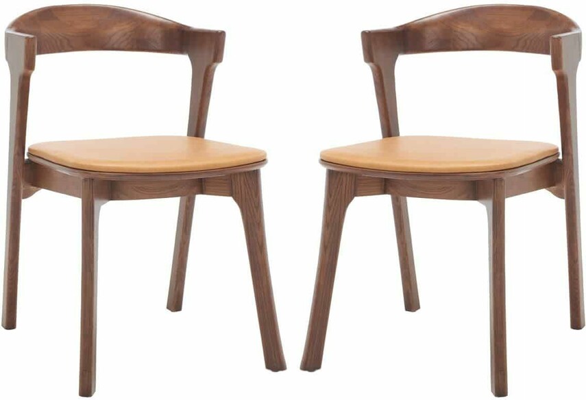 BRYLIE WOOD AND LEATHER DINING CHAIR