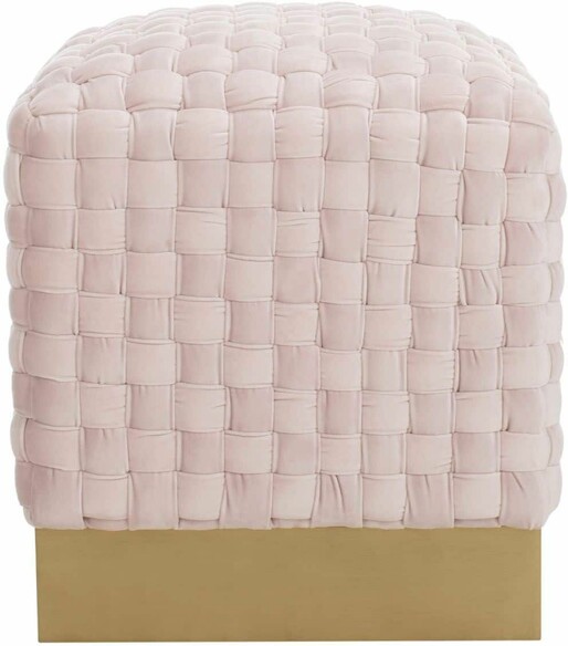 RAVYN WOVEN VELVET OTTOMAN