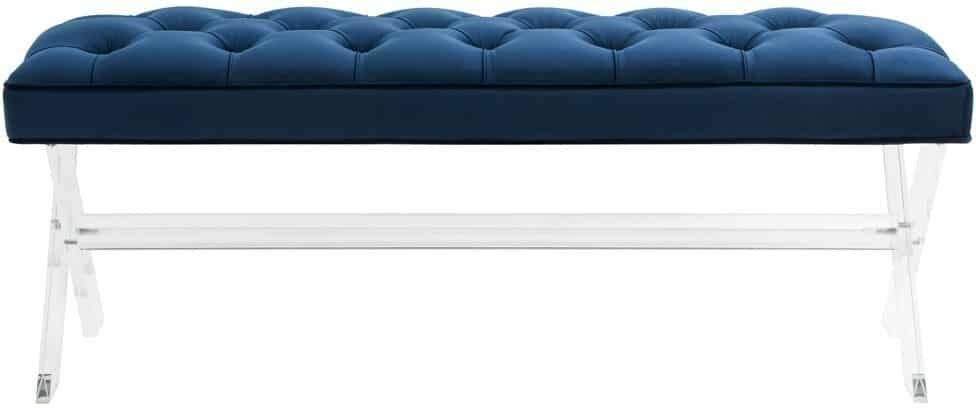 TOURMALINE TUFTED ACRYLIC BENCH