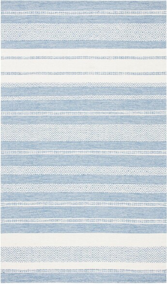 Safavieh Striped Kilim STK503A Ivory and Blue