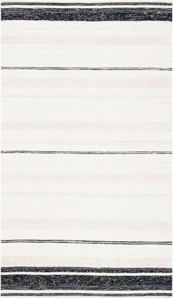 Safavieh Striped Kilim STK512A Ivory and Black