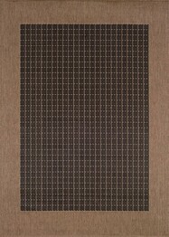 Couristan Recife Checkered Field and Black/Cocoa 1005/2000