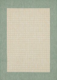 Couristan Recife Checkered Field and Natural/Green 1005/5005