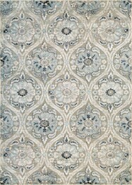 Couristan Cire` Cherrington and Greige/Antique Cream 1438/6539