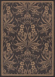 Couristan Recife Garden Cottage and Black/Cocoa 1516/0111