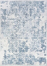 Couristan Calinda Grand Damask and Steel Blue, Ivory Steel Blue and Ivory 51790758