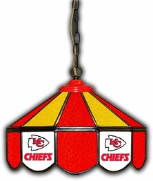 NFL KANSAS CITY CHIEFS 14 GLASS PUB LAMP 133-1006