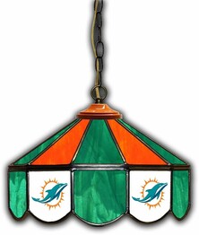 NFL MIAMI DOLPHINS 14 GLASS PUB LAMP 133-1008