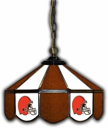 NFL CLEVELAND BROWNS 14 GLASS PUB LAMP 133-1020