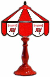 NFL TAMPA BAY BUCCANEERS 21 GLASS TABLE LAMP 159-1009