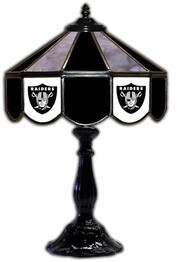 NFL OAKLAND RAIDERS 21 GLASS TABLE LAMP 159-1010