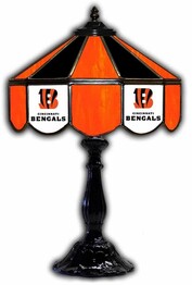 NFL CINCINNATI BENGALS 21 GLASS TABLE LAMP 159-1023
