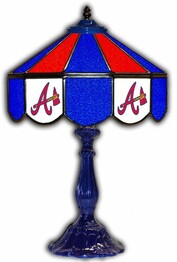 MLB ATLANTA BRAVES 21 GLASS TABLE LAMP 259-2010