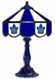 NHL TORONTO MAPLE LEAFS 21 GLASS TABLE LAMP 459-4010