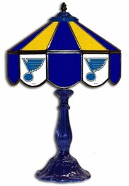 NHL ST. LOUIS BLUES 21 GLASS TABLE LAMP 459-4028