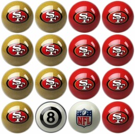 NFL SAN FRANCISCO 49ERS HOME VS AWAY BILLIARD BALL SET 50-1105